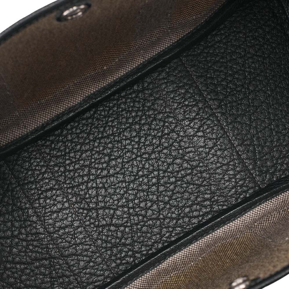 HERMES Garden Party TPM Tote Bag Toile Offiche Black Silver-Tone Hardware Pre-Owned - Vintage La Charme