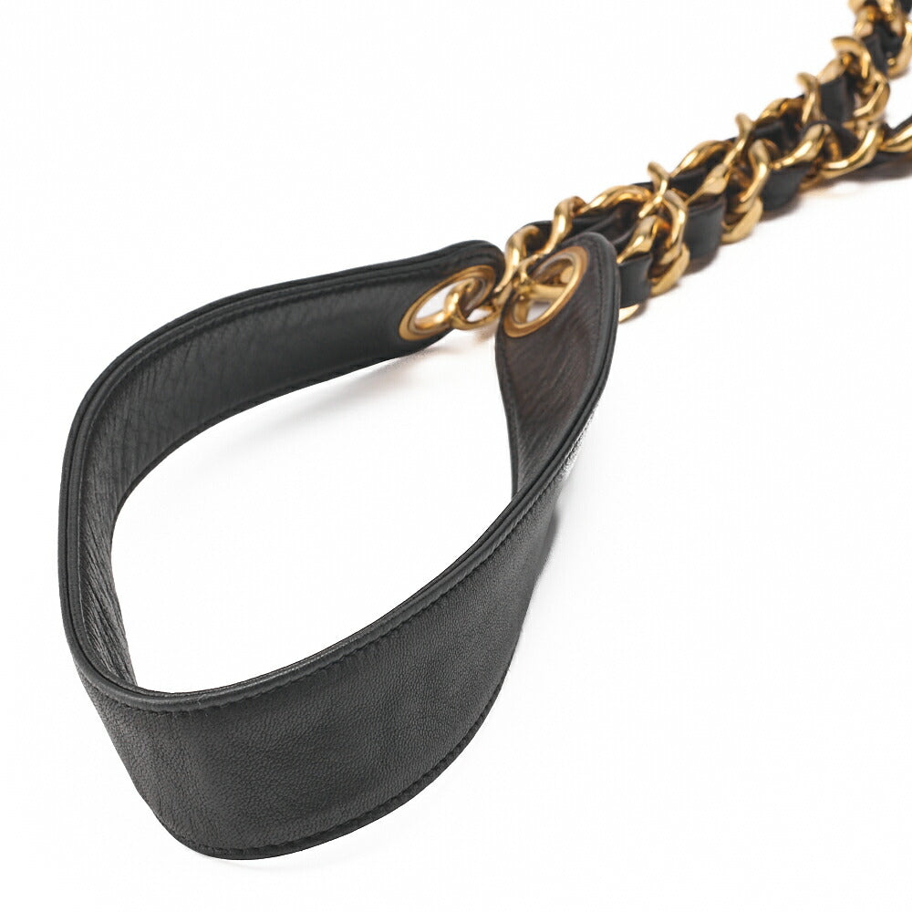 CHANEL Shoulder Bag Drawstring Type Coco Mark Lambskin Black Gold-Tone Hardware Pre-Owned - Vintage La Charme
