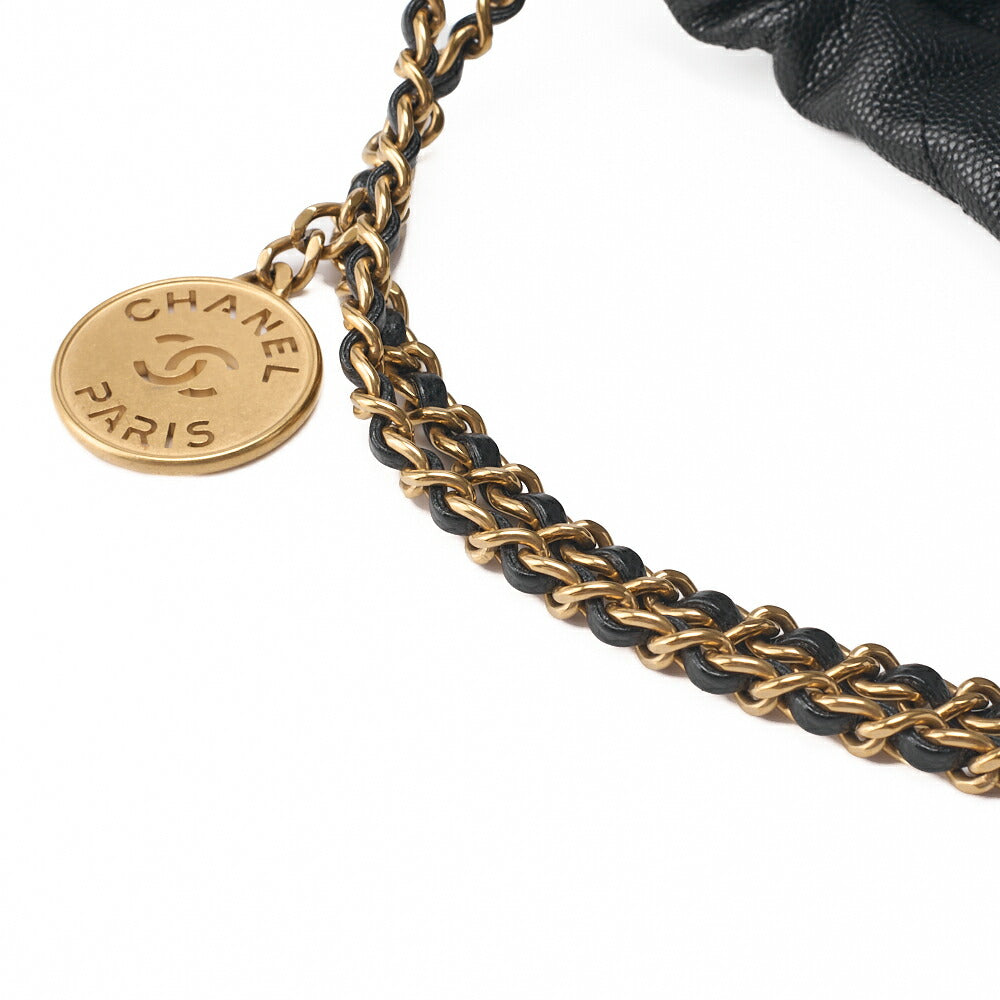 CHANEL Shoulder Bag, Matelasse, Chain Shoulder, Caviar Leather, Black, Gold-Tone Hardware, Pre-Owned - Vintage La Charme