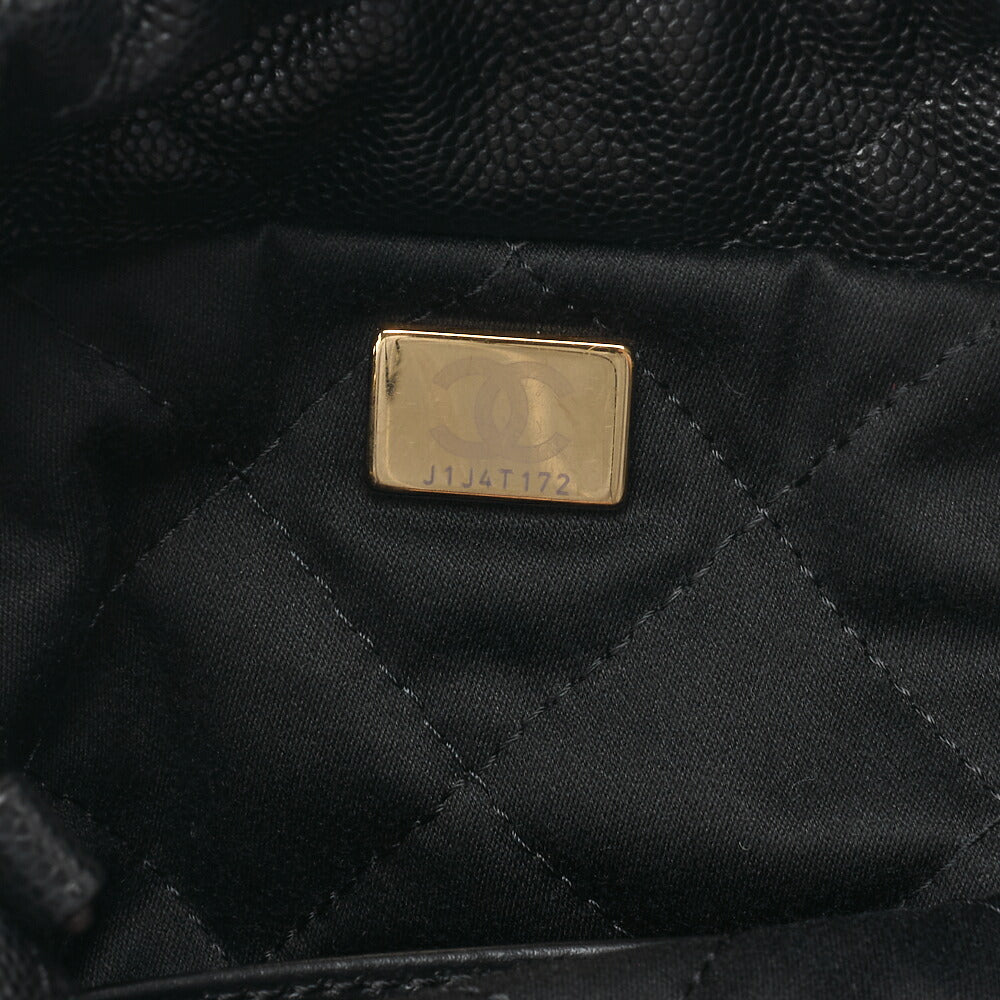 CHANEL Shoulder Bag, Matelasse, Chain Shoulder, Caviar Leather, Black, Gold-Tone Hardware, Pre-Owned - Vintage La Charme