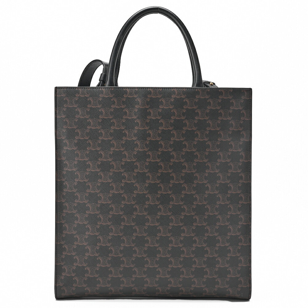 CELINE Medium Tote Bag, Triomphe Canvas, Black, Gold-Tone Hardware, Pre-Owned - Vintage La Charme