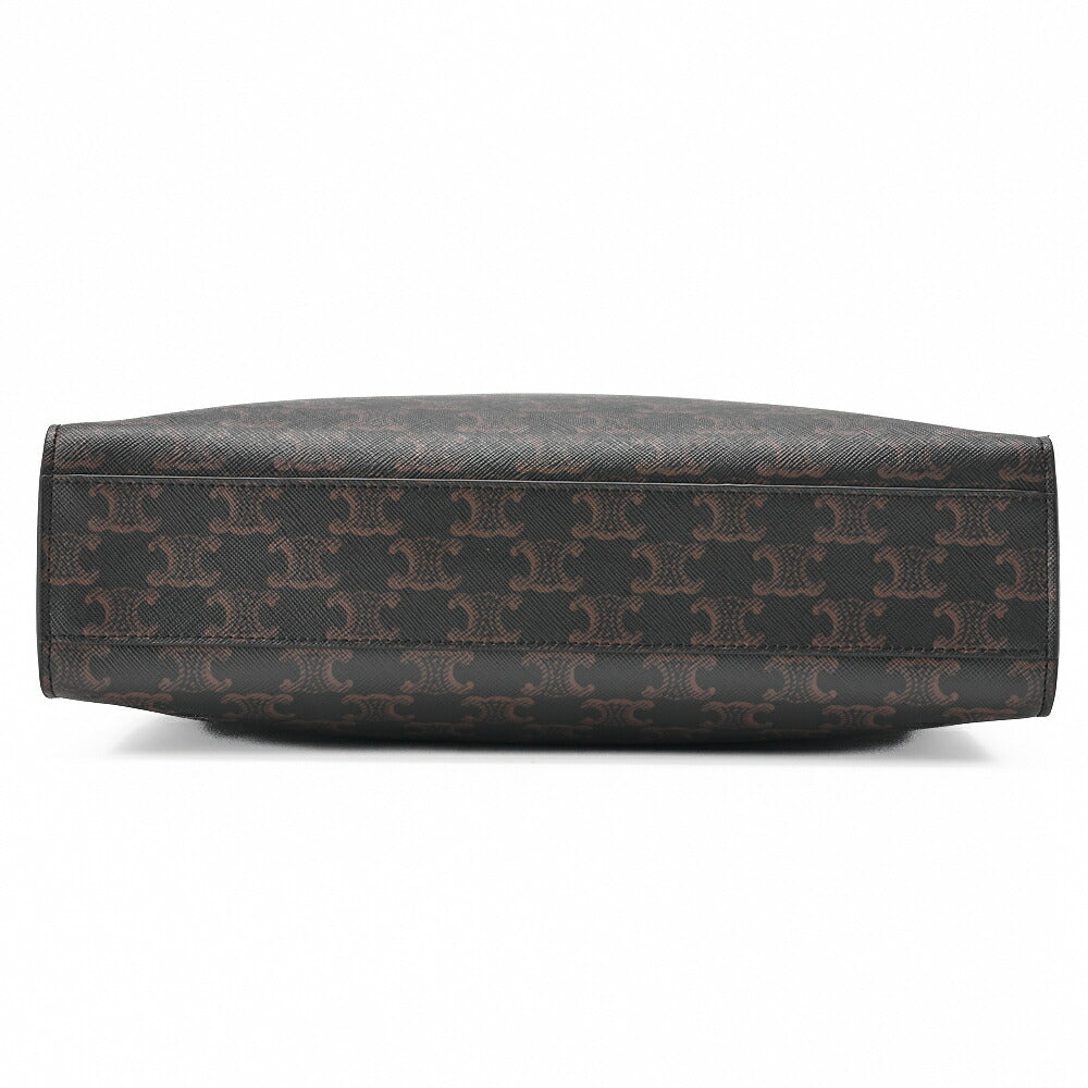 CELINE Medium Tote Bag, Triomphe Canvas, Black, Gold-Tone Hardware, Pre-Owned - Vintage La Charme