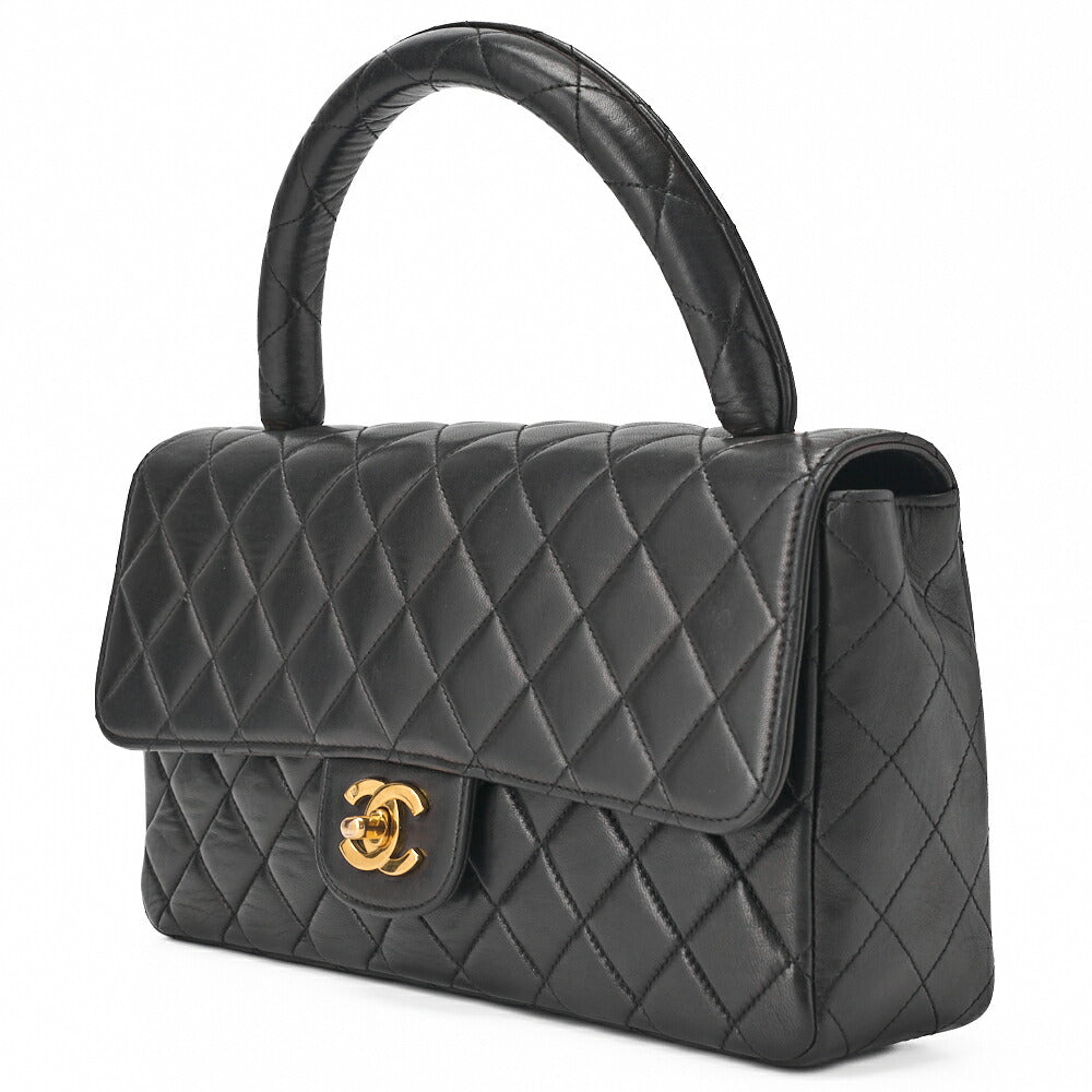 CHANEL Handbag Matelasse Coco Handle Lambskin Black Gold-Tone Hardware Pre-Owned - Vintage La Charme
