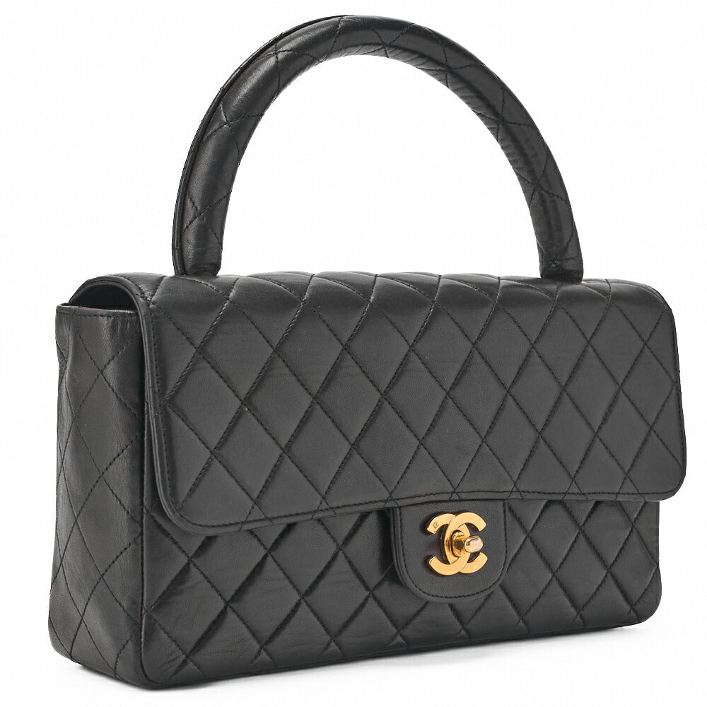 CHANEL Handbag Matelasse Coco Handle Lambskin Black Gold-Tone Hardware Pre-Owned - Vintage La Charme