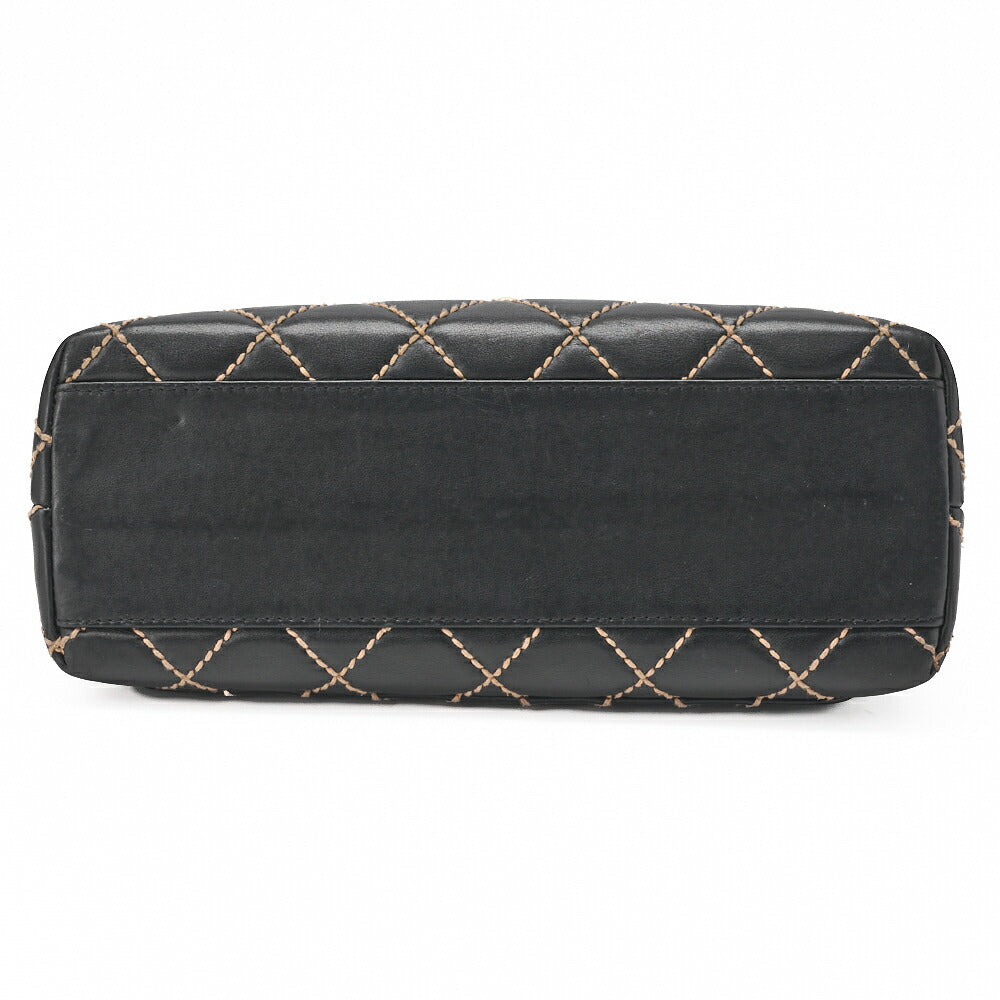 CHANEL Tote Bag, Coco Mark Wild Stitch Turn Lock, Calfskin, Black, Gold-Tone Hardware, Pre-Owned - Vintage La Charme