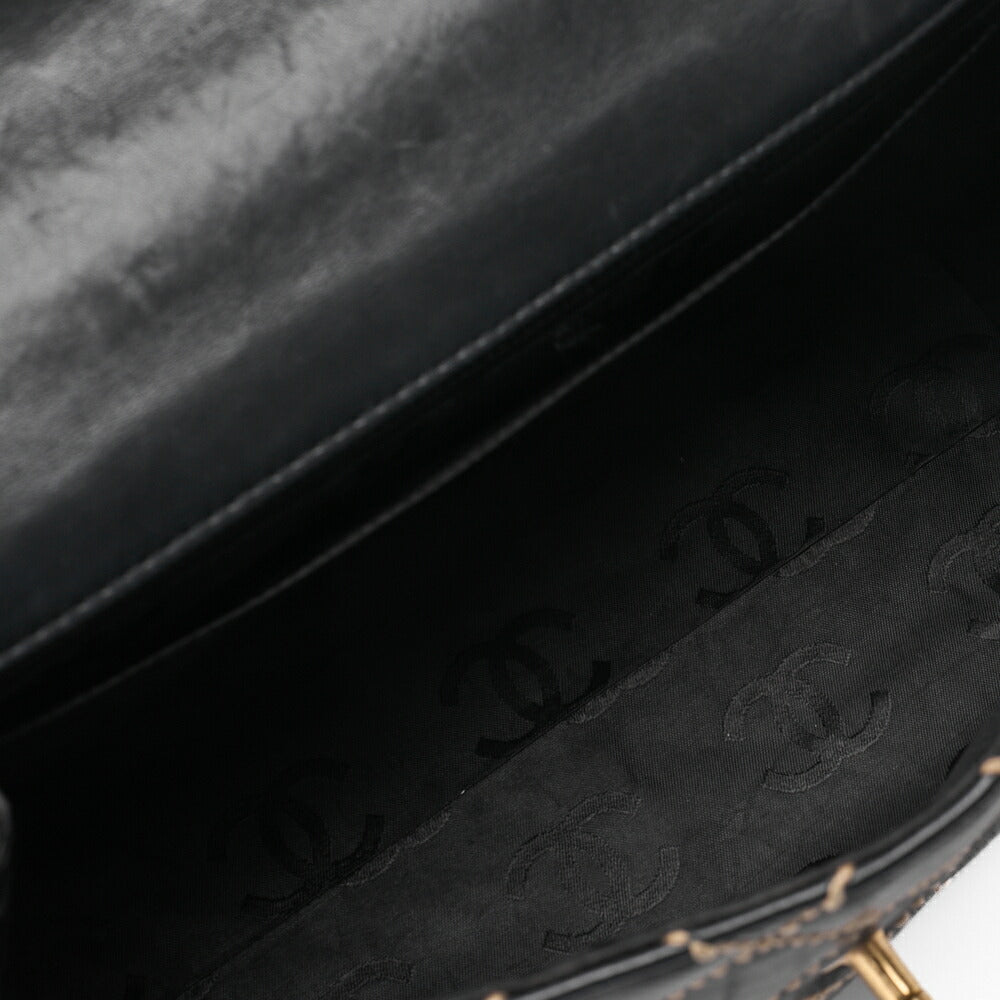 CHANEL Tote Bag, Coco Mark Wild Stitch Turn Lock, Calfskin, Black, Gold-Tone Hardware, Pre-Owned - Vintage La Charme