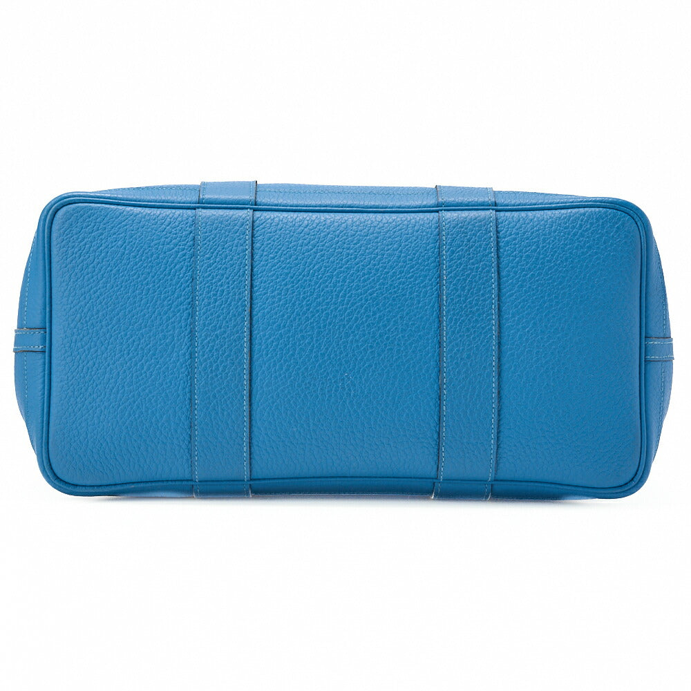 HERMES Garden Party PM Tote Bag, Negonda Leather, Turquoise, Silver-Tone Hardware, Pre-Owned - Vintage La Charme