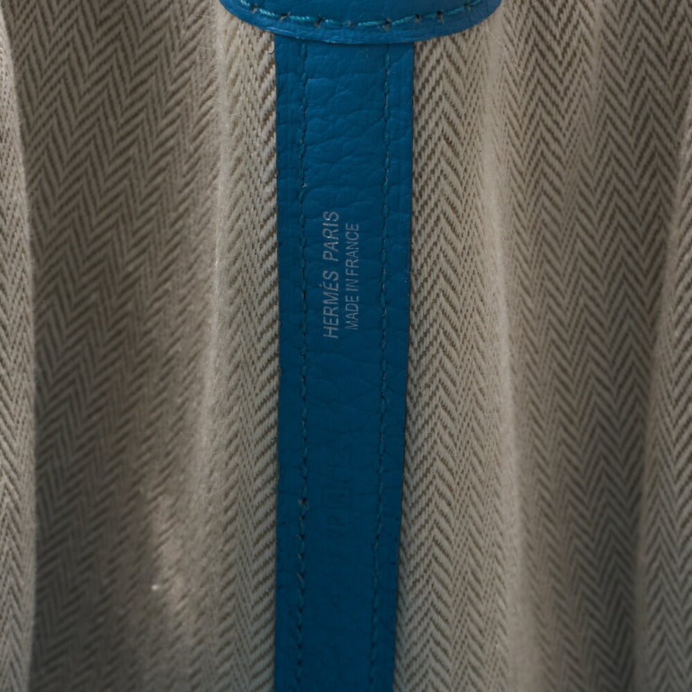 HERMES Garden Party PM Tote Bag, Negonda Leather, Turquoise, Silver-Tone Hardware, Pre-Owned - Vintage La Charme