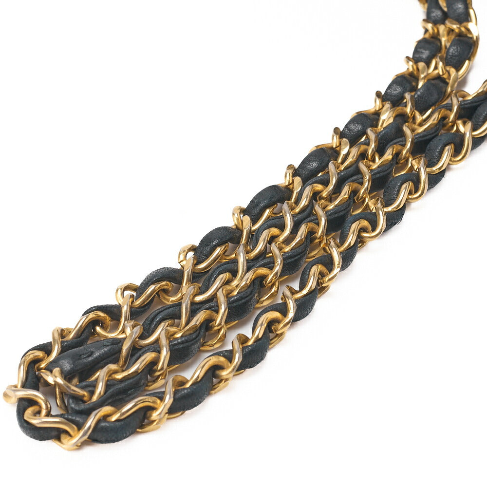CHANEL Shoulder Bag Matelasse Double Flap Chain Lambskin Black Gold-Tone Hardware Pre-Owned - Vintage La Charme