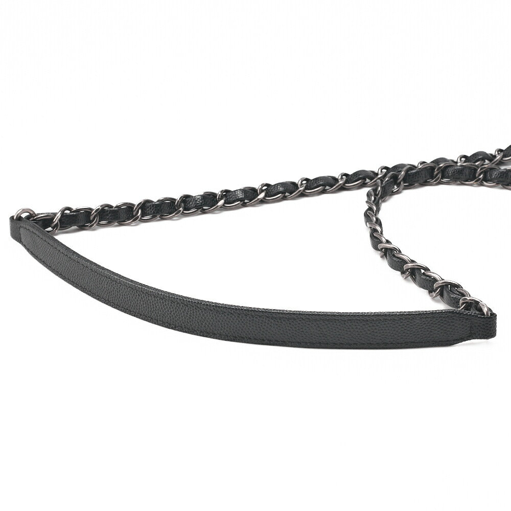 Chanel Shoulder Bag Matelasse Coco Handle 2WAY Caviar Skin Black Silver-Tone Hardware Pre-Owned - Vintage La Charme