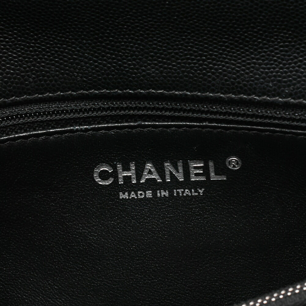 Chanel Shoulder Bag Matelasse Coco Handle 2WAY Caviar Skin Black Silver-Tone Hardware Pre-Owned - Vintage La Charme