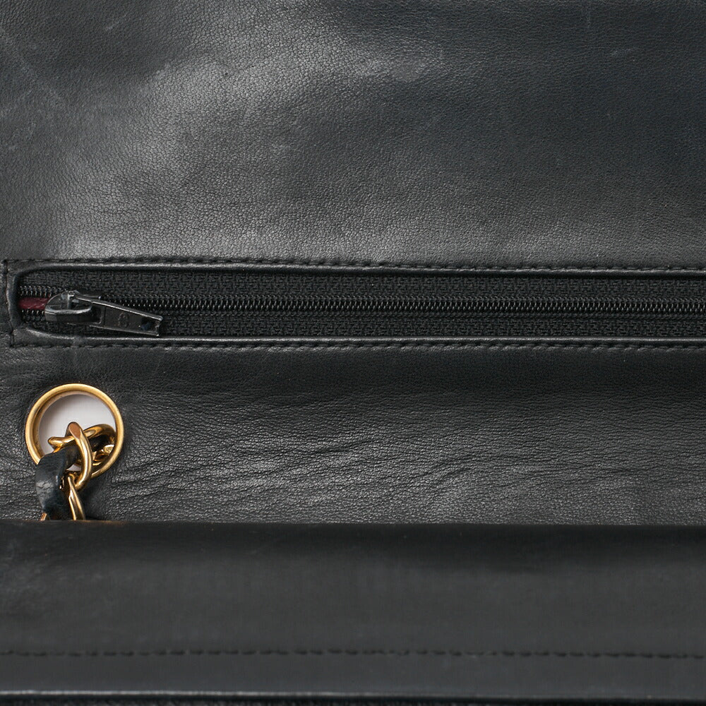 CHANEL Shoulder Bag Matelasse 23 Double Flap Chain Lambskin Black Gold-Tone Hardware Pre-Owned - Vintage La Charme
