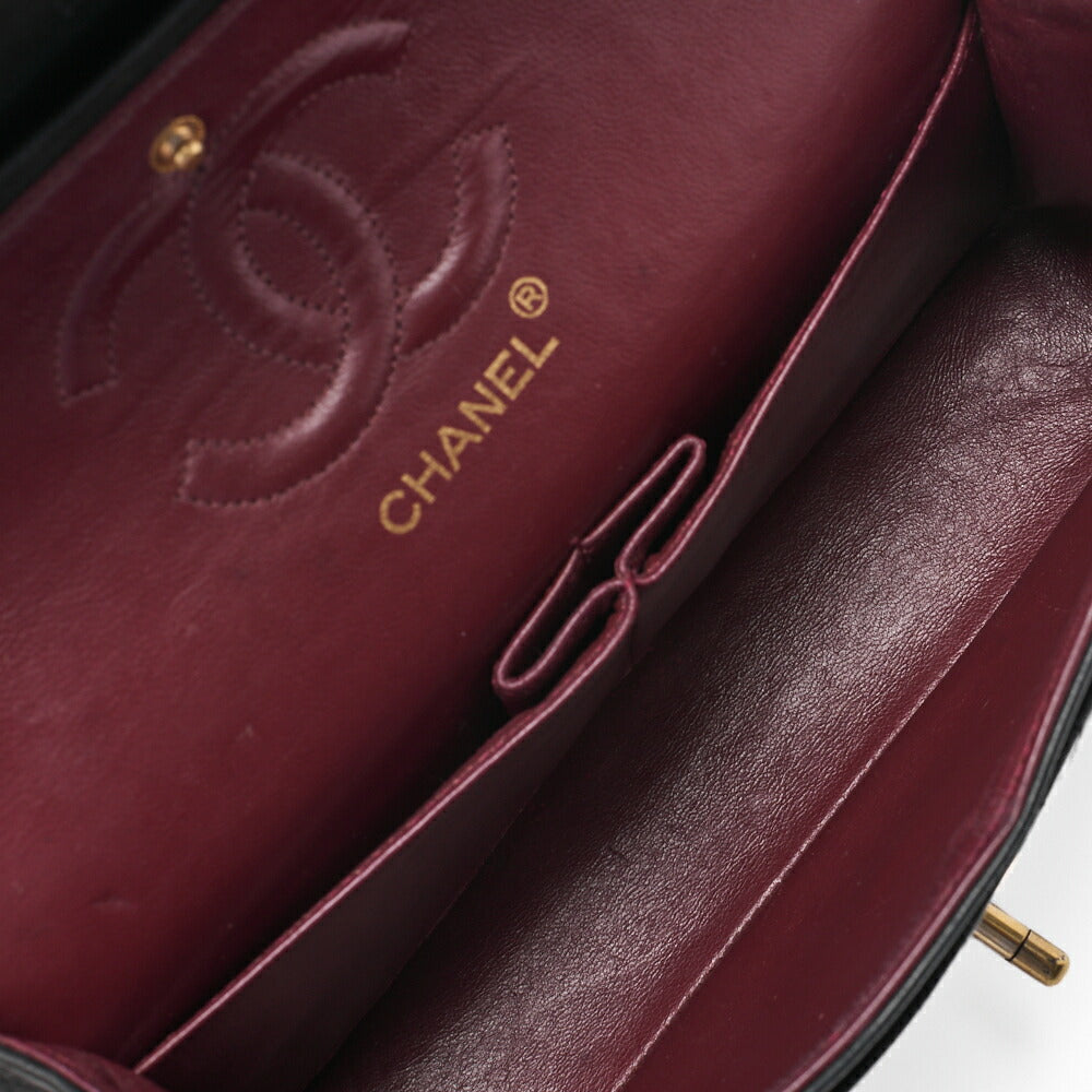 CHANEL Shoulder Bag Matelasse 23 Double Flap Chain Lambskin Black Gold-Tone Hardware Pre-Owned - Vintage La Charme
