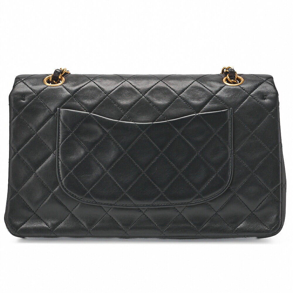 CHANEL Chain Shoulder Bag Matelasse Double Flap Lambskin Black Gold-Tone Hardware Pre-Owned - Vintage La Charme