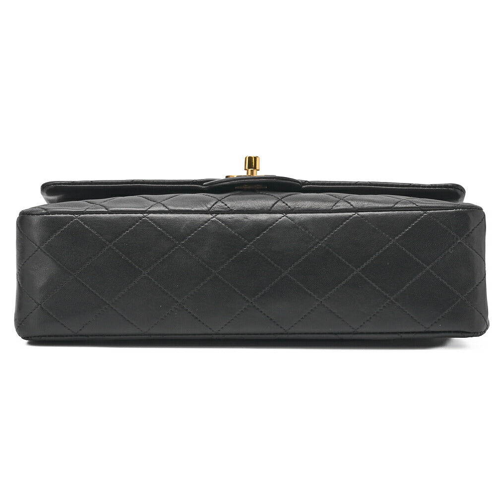 CHANEL Chain Shoulder Bag Matelasse Double Flap Lambskin Black Gold-Tone Hardware Pre-Owned - Vintage La Charme