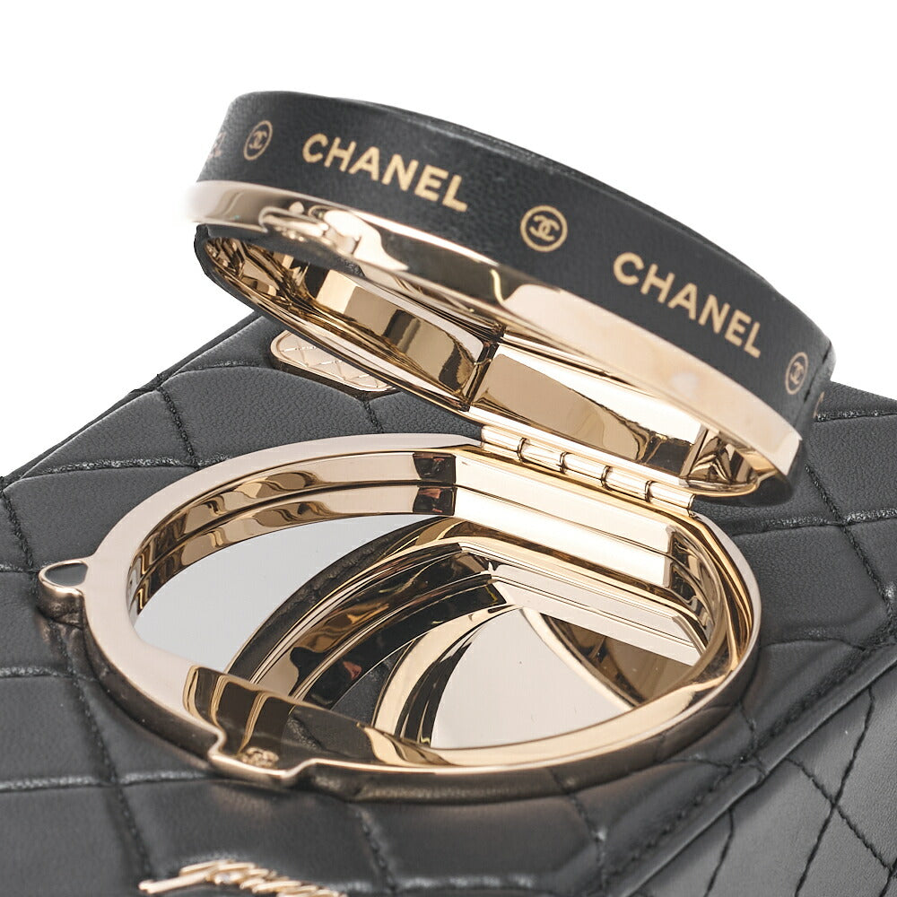 CHANEL Chain Shoulder Bag Matelasse Camera Bag Lambskin Black Gold-Tone Hardware Pre-Owned - Vintage La Charme