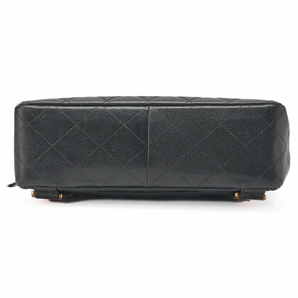 CHANEL Chain Backpack Bag, Matelasse, Turn Lock, Caviar Skin, Black, Gold-Tone Hardware, Pre-Owned - Vintage La Charme