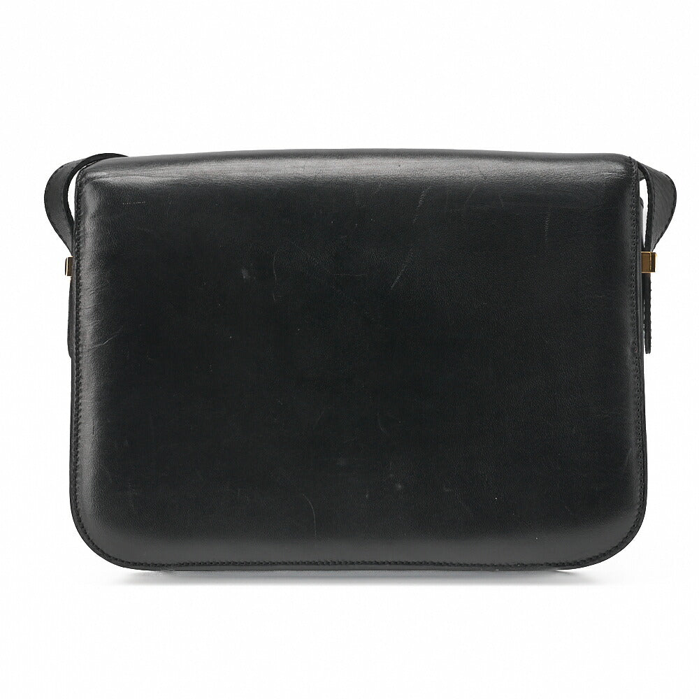 CELINE Shoulder Bag Carriage Calfskin Black Gold-Tone Hardware Pre-Owned - Vintage La Charme