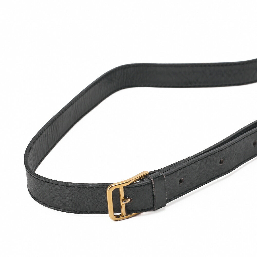 CELINE Shoulder Bag Carriage Calfskin Black Gold-Tone Hardware Pre-Owned - Vintage La Charme