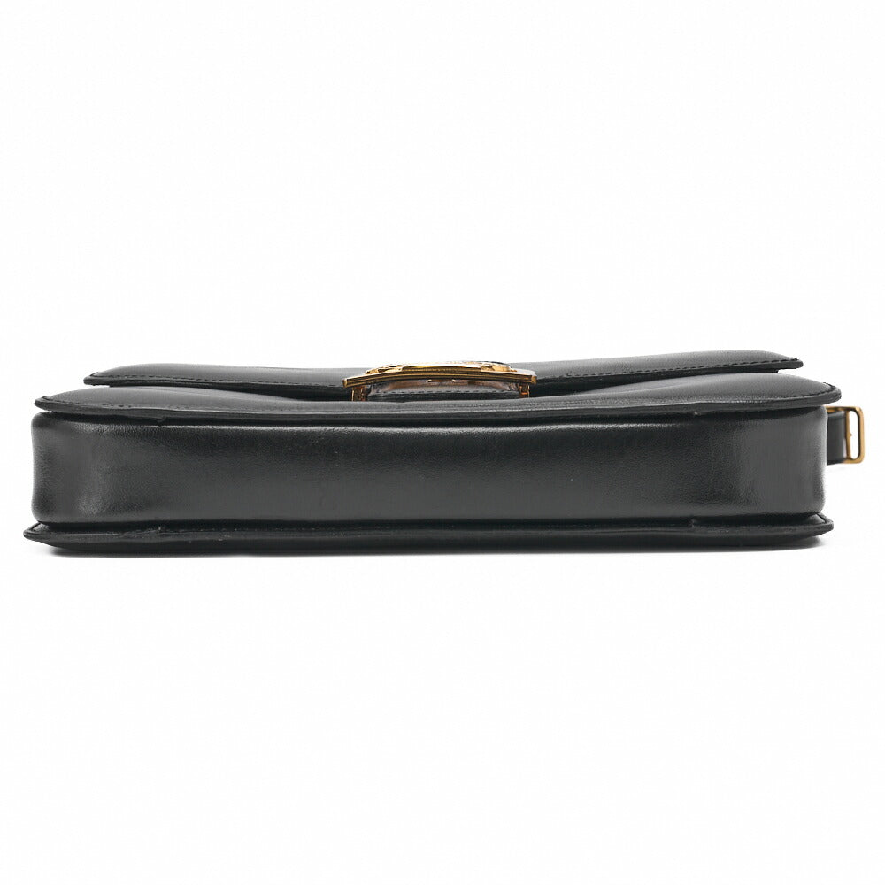 CELINE Shoulder Bag Carriage Calfskin Black Gold-Tone Hardware Pre-Owned - Vintage La Charme