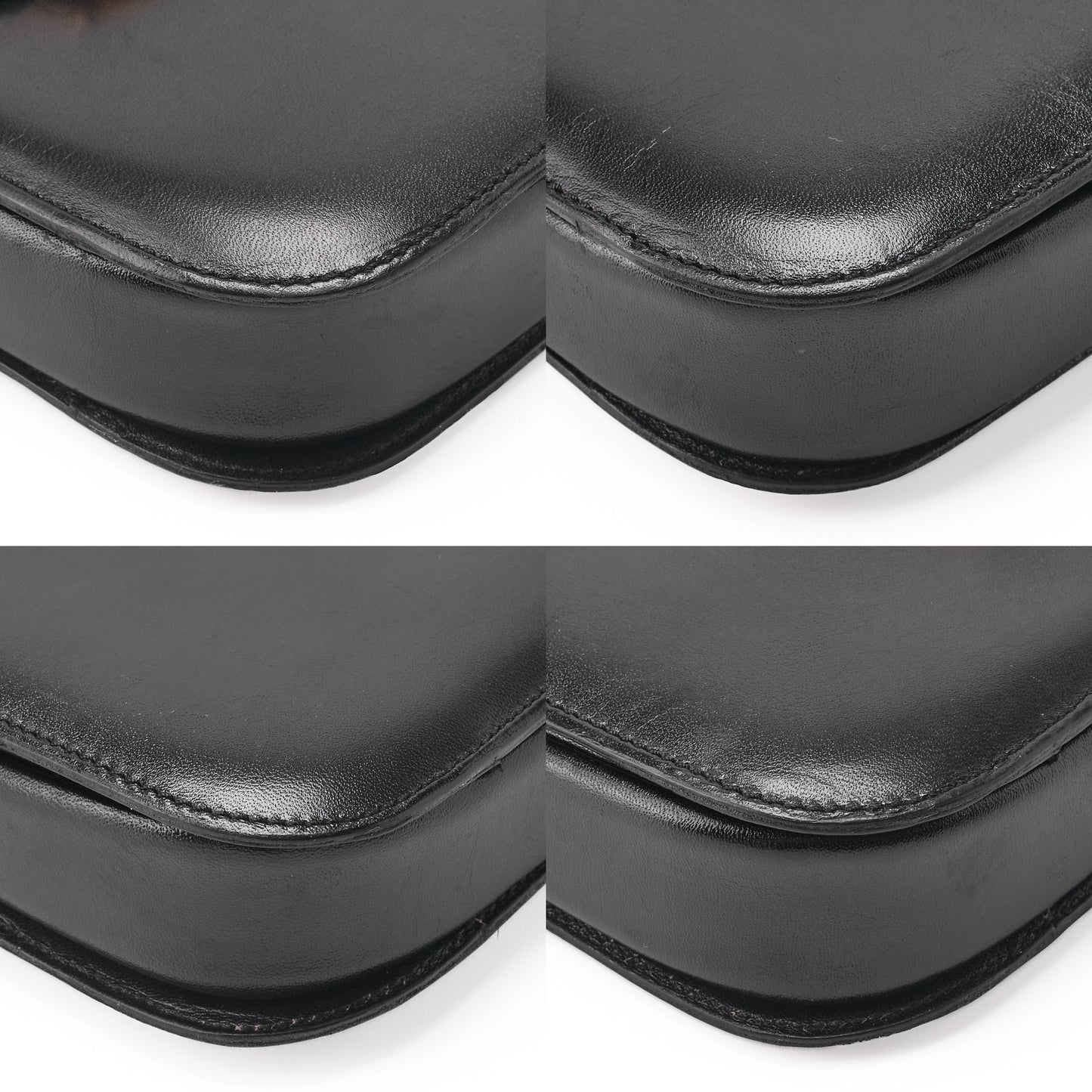 CELINE Shoulder Bag Carriage Calfskin Black Gold-Tone Hardware Pre-Owned - Vintage La Charme