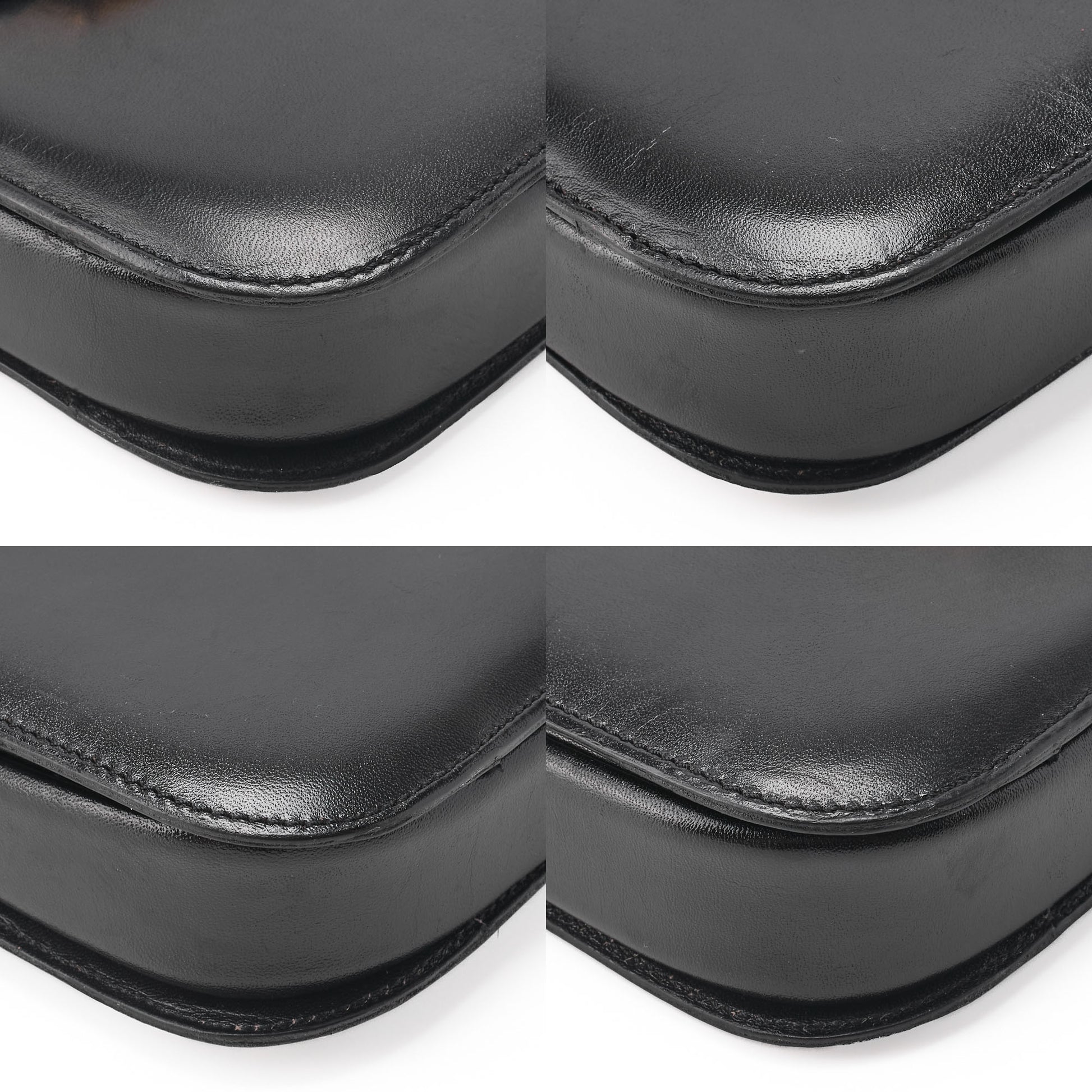 CELINE Shoulder Bag Carriage Calfskin Black Gold-Tone Hardware Pre-Owned - Vintage La Charme