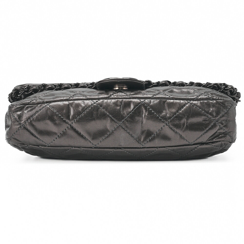 CHANEL Shoulder Bag, Matelasse, Vintage Calf, Black, Black Metal Hardware, Pre-Owned - Vintage La Charme