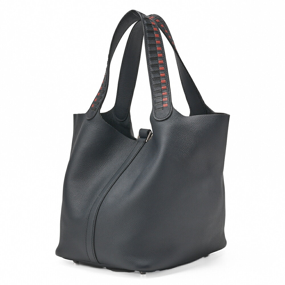 HERMES Handbag Picotan Lock MM Epson Brood de Prusse Blue Silver-Tone Hardware Pre-Owned - Vintage La Charme