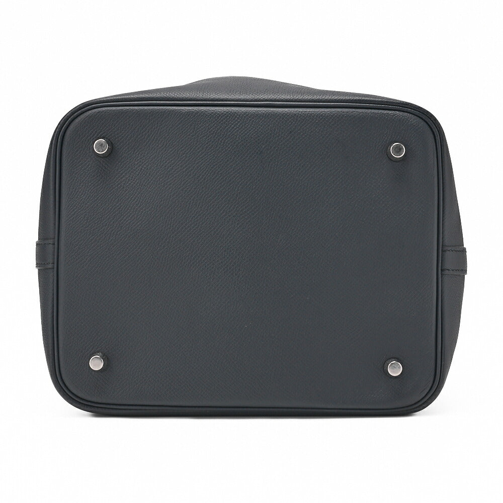 HERMES Handbag Picotan Lock MM Epson Brood de Prusse Blue Silver-Tone Hardware Pre-Owned - Vintage La Charme