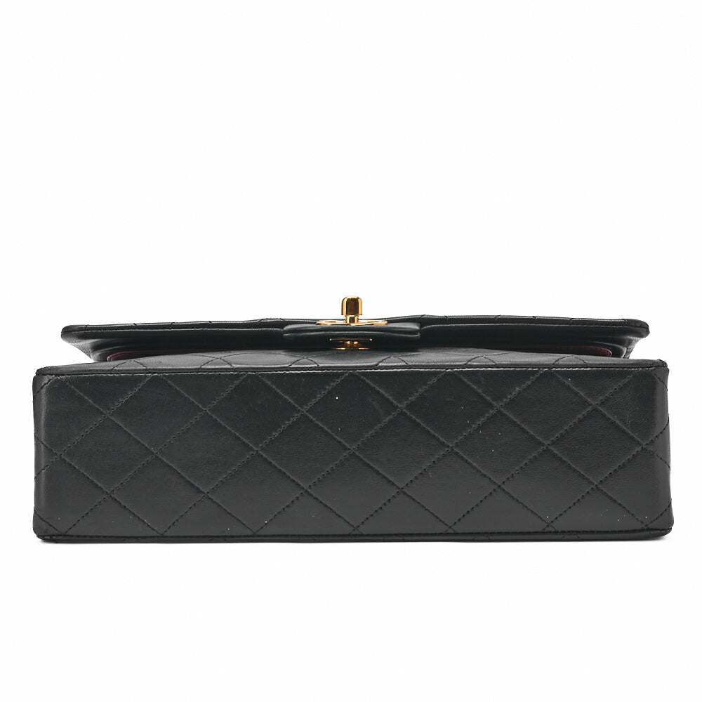 CHANEL Chain Shoulder Bag Matelasse Double Flap Lambskin Black Gold-Tone Hardware Pre-Owned - Vintage La Charme