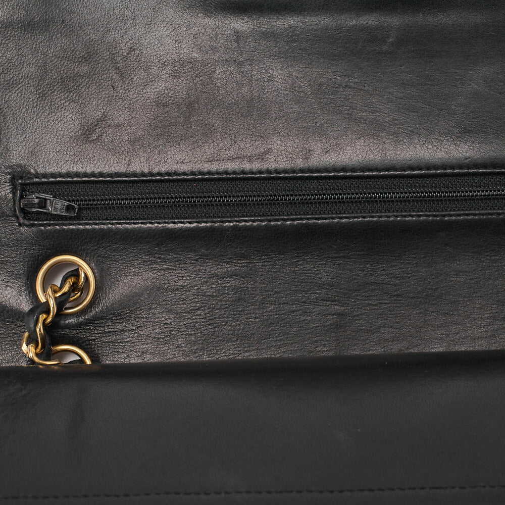 CHANEL Chain Shoulder Bag Matelasse Double Flap Lambskin Black Gold-Tone Hardware Pre-Owned - Vintage La Charme