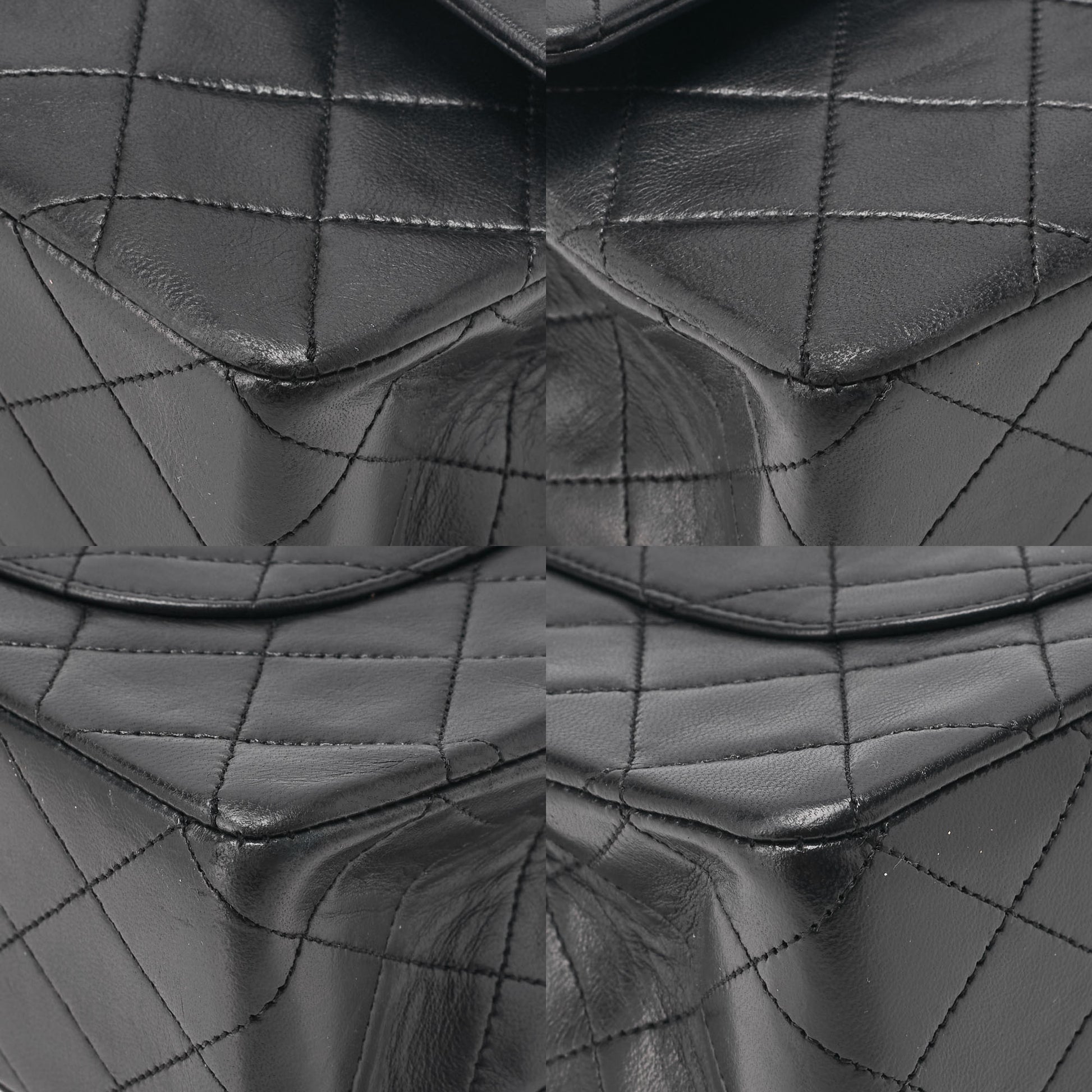 CHANEL Chain Shoulder Bag Matelasse Double Flap Lambskin Black Gold-Tone Hardware Pre-Owned - Vintage La Charme