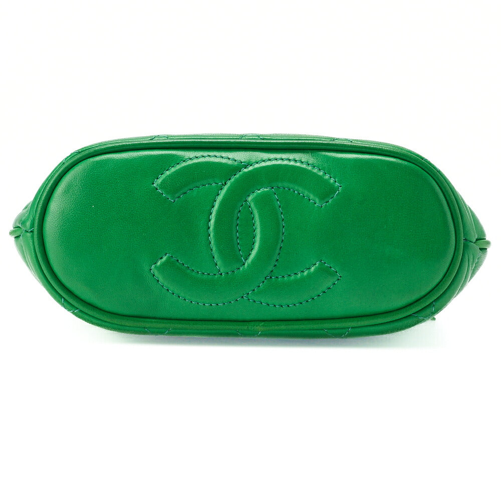 CHANEL Shoulder Bag, Matelasse Fringe, Lambskin, Green, Gold-Tone Hardware, Pre-Owned - Vintage La Charme