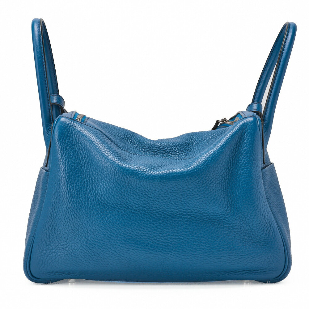 HERMES Lindy 30 2WAY Shoulder Bag Tryon Clemence Blue Iris Silver-Tone Hardware Pre-Owned - Vintage La Charme