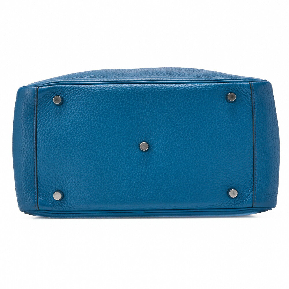 HERMES Lindy 30 2WAY Shoulder Bag Tryon Clemence Blue Iris Silver-Tone Hardware Pre-Owned - Vintage La Charme