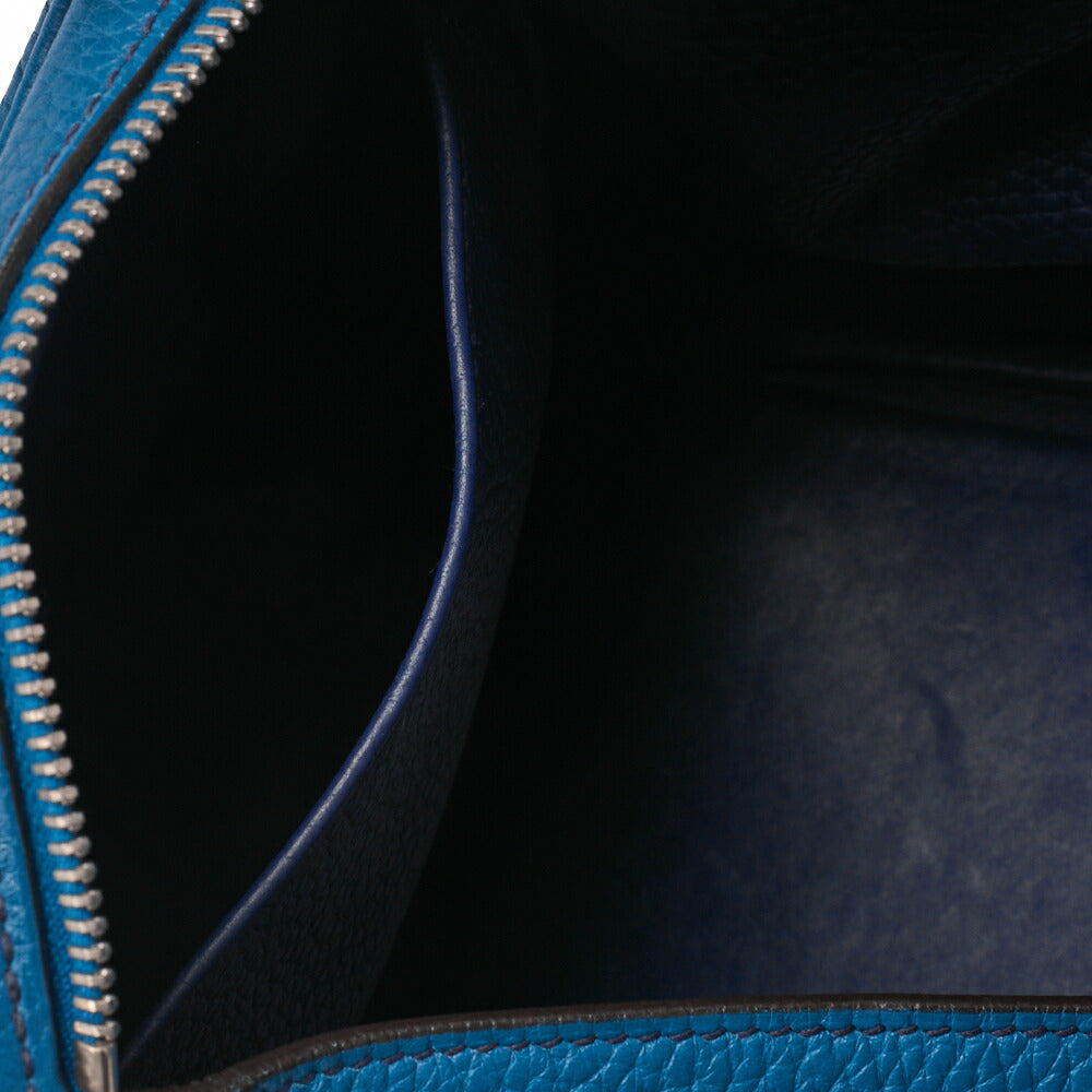 HERMES Lindy 30 2WAY Shoulder Bag Tryon Clemence Blue Iris Silver-Tone Hardware Pre-Owned - Vintage La Charme