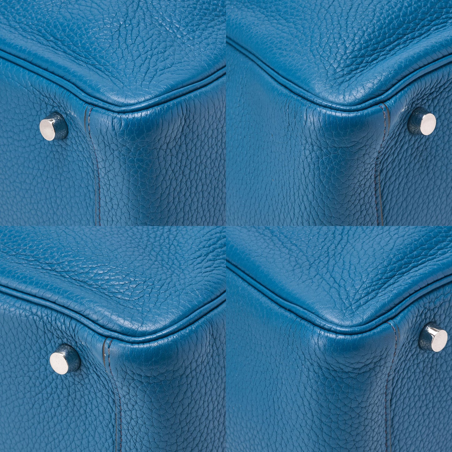 HERMES Lindy 30 2WAY Shoulder Bag Tryon Clemence Blue Iris Silver-Tone Hardware Pre-Owned - Vintage La Charme