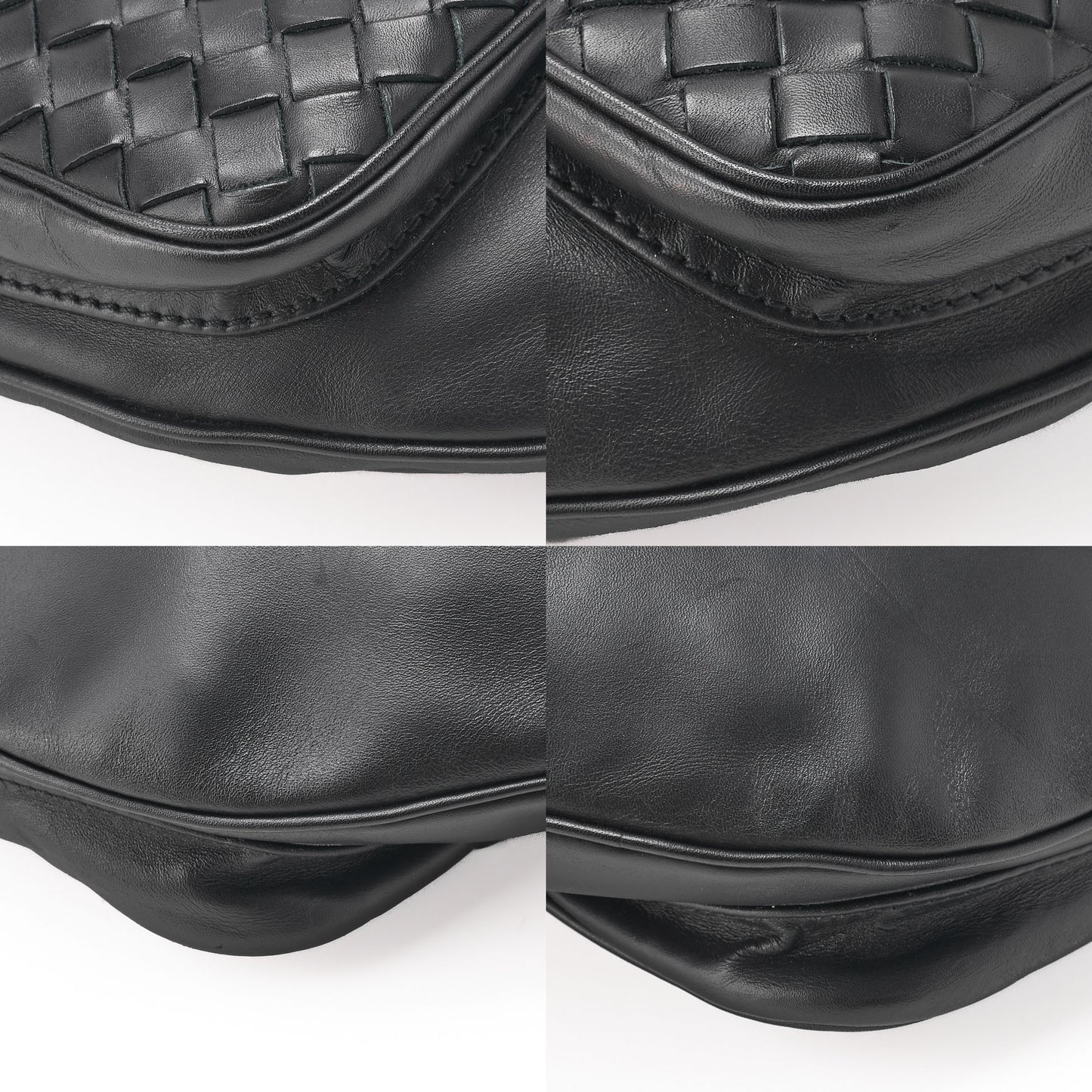 Bottega Veneta Messenger Bag Waist Pouch Intrecciato Lambskin Black Gold-Tone Hardware Pre-Owned - Vintage La Charme