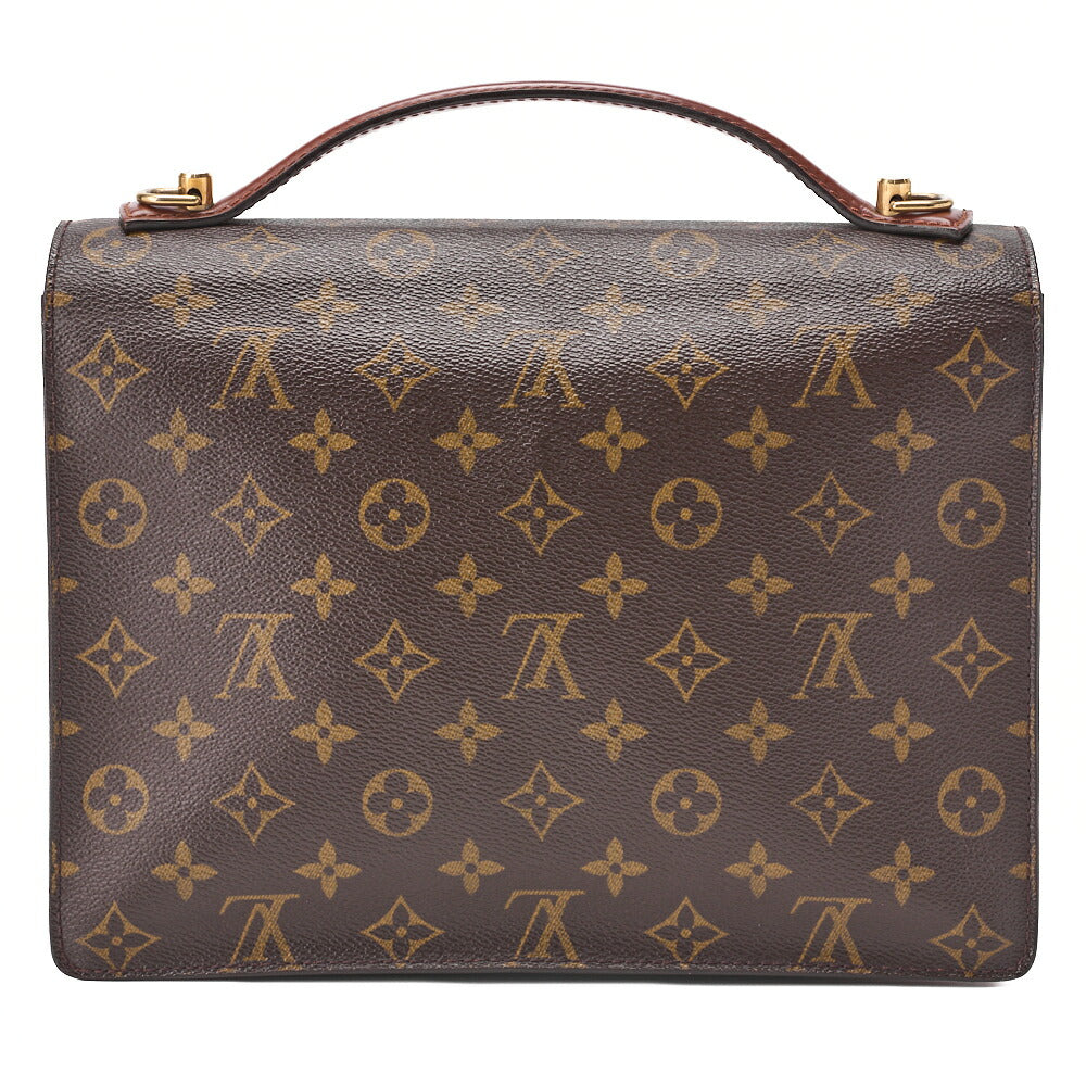 Louis Vuitton Handbag Monceau Monogram Canvas Brown Gold-Tone Hardware Pre-Owned - Vintage La Charme
