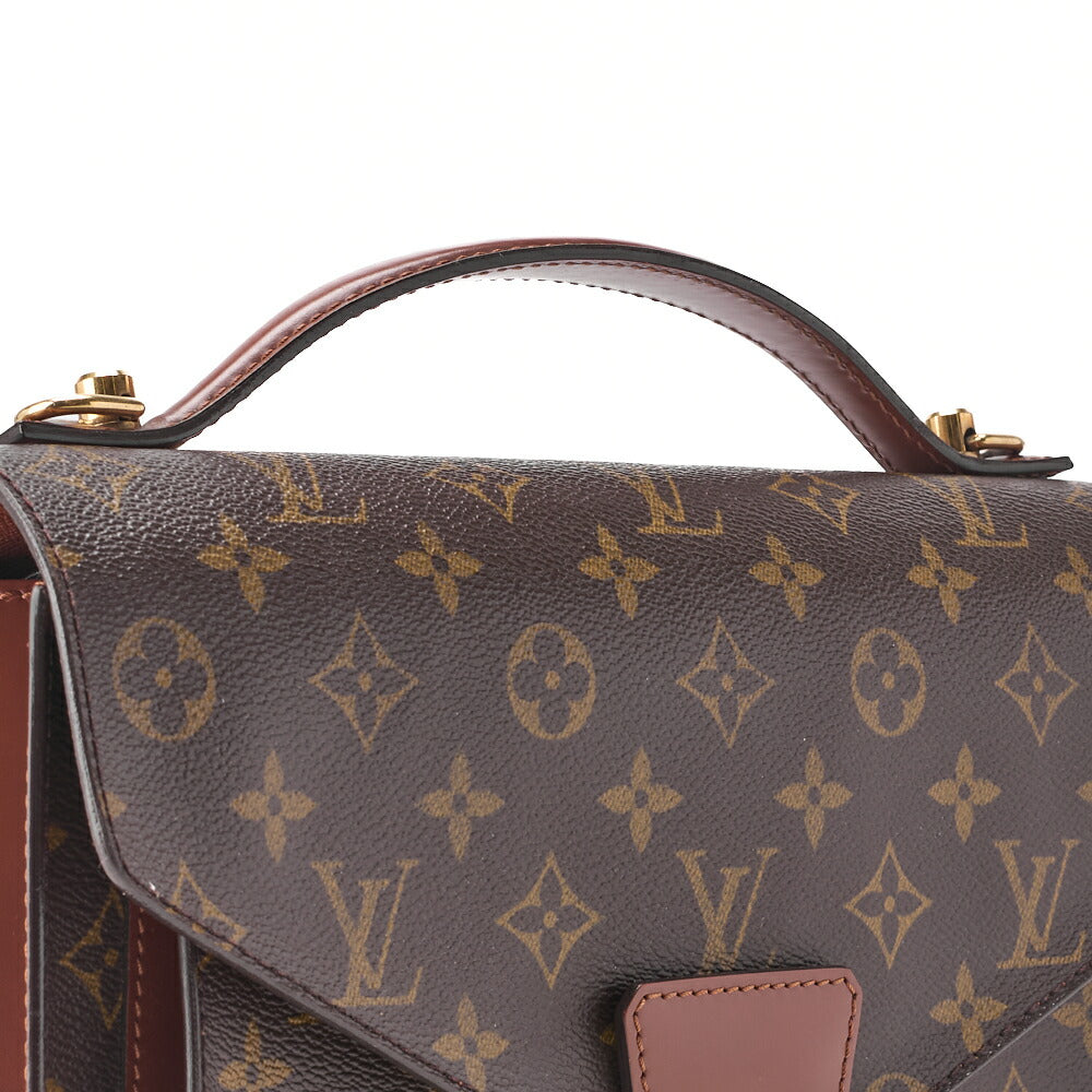 Louis Vuitton Handbag Monceau Monogram Canvas Brown Gold-Tone Hardware Pre-Owned - Vintage La Charme