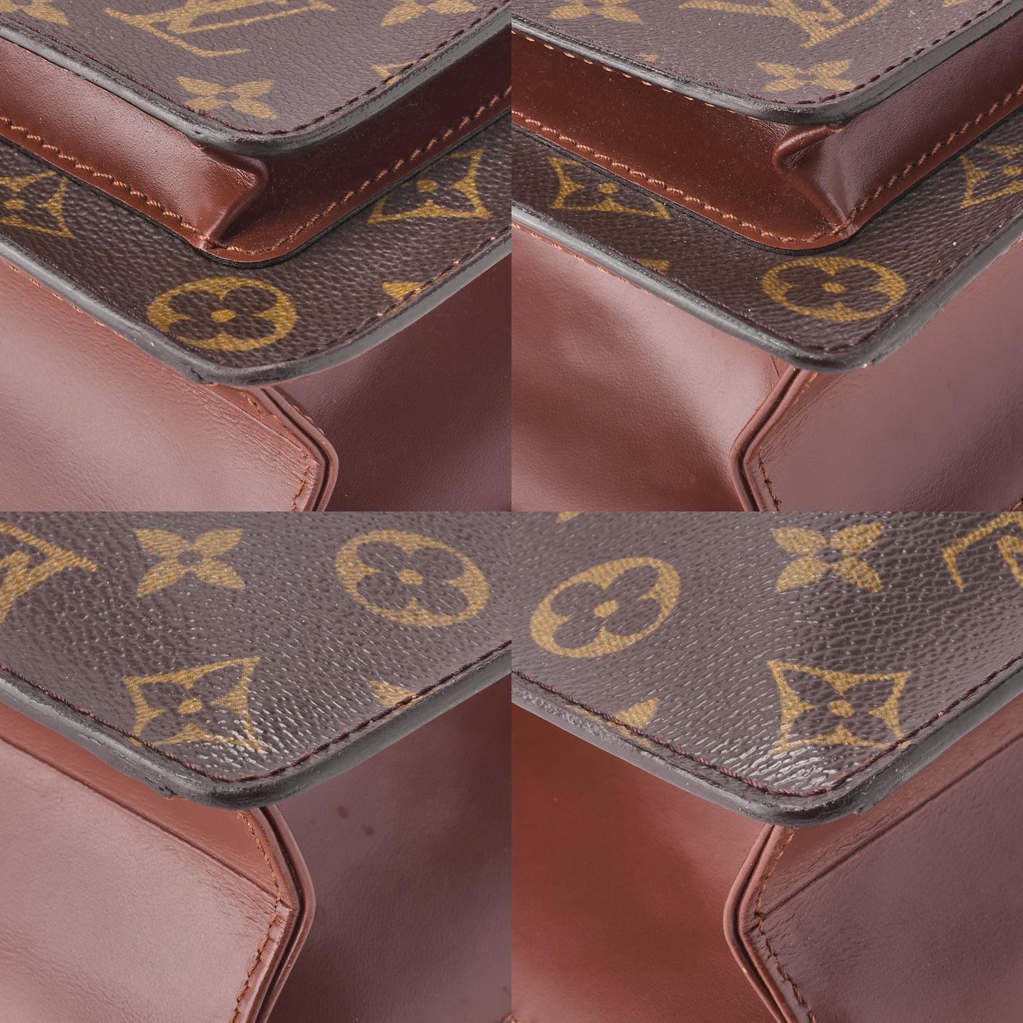 Louis Vuitton Handbag Monceau Monogram Canvas Brown Gold-Tone Hardware Pre-Owned - Vintage La Charme