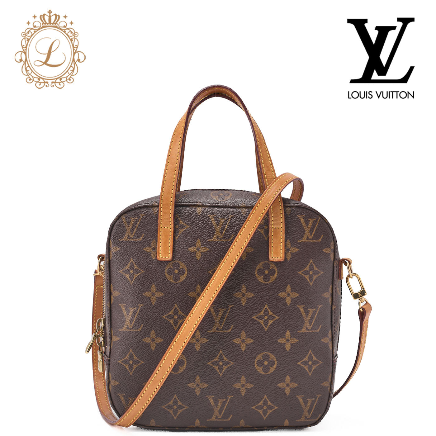 Louis Vuitton Shoulder Bag, Monogram, 2WAY, Canvas, Brown, Gold-Tone Hardware, Pre-Owned - Vintage La Charme
