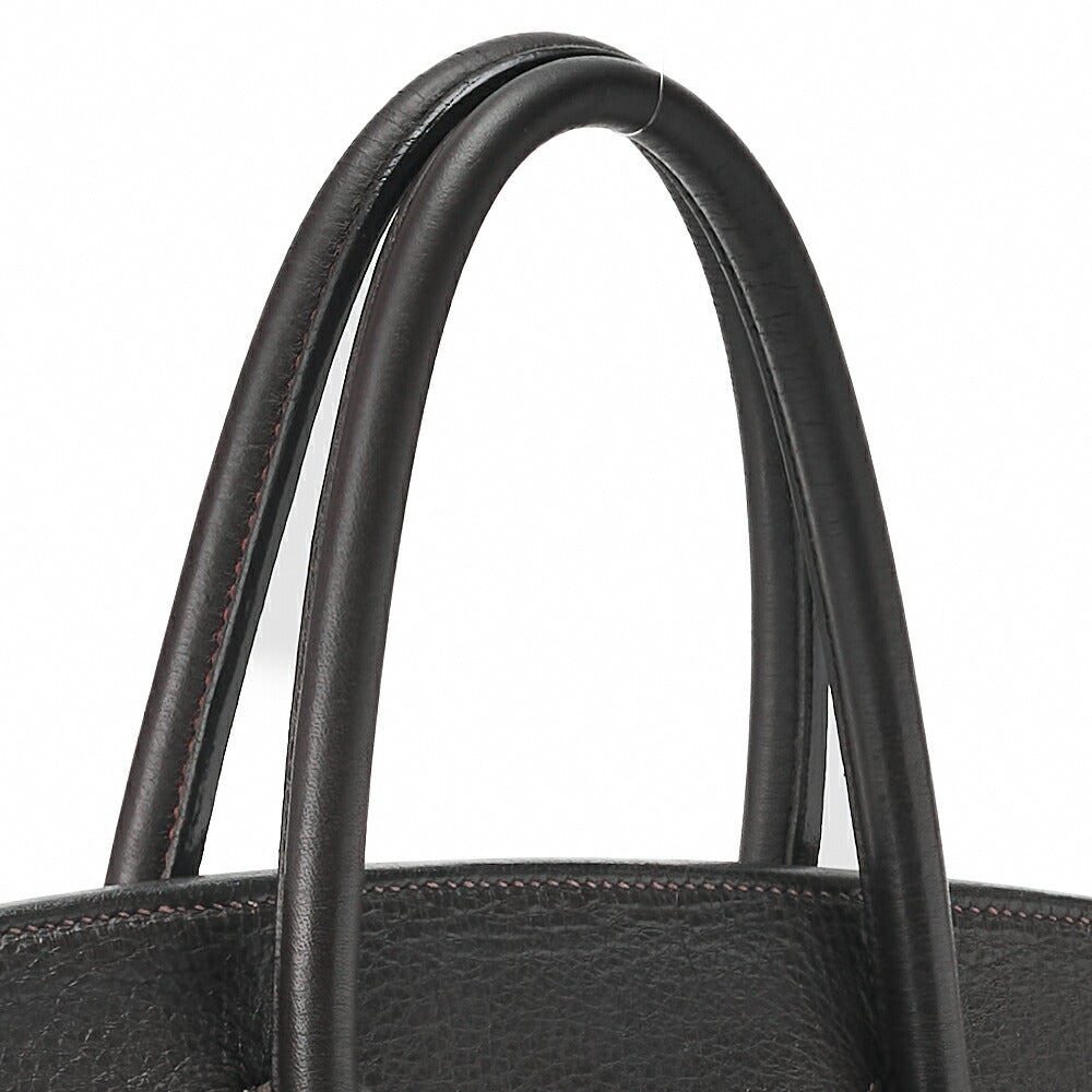 Hermes Birkin 40 Handbag Tryon Clemence Brown Silver-Tone Hardware Pre-Owned - Vintage La Charme