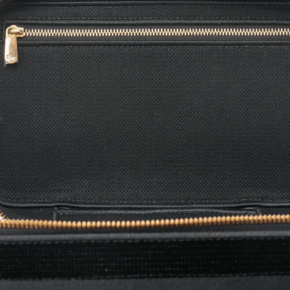 Dior Handbag Vanity Velour Black Gold-Tone Hardware Pre-Owned - Vintage La Charme