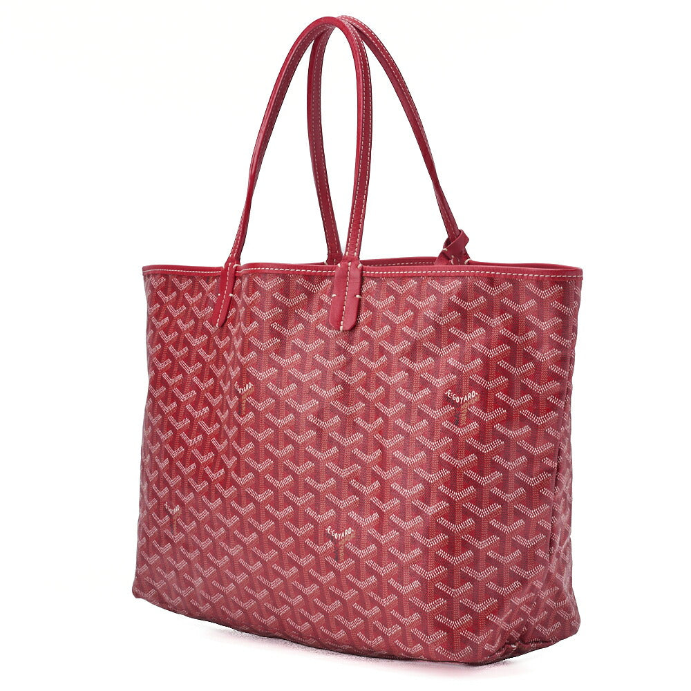 GOYARD Saint Louis PM Tote Bag, Coated Canvas, Red, Silver-Tone Hardware, Pre-Owned - Vintage La Charme