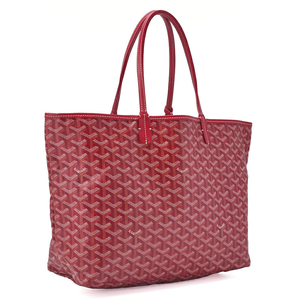GOYARD Saint Louis PM Tote Bag, Coated Canvas, Red, Silver-Tone Hardware, Pre-Owned - Vintage La Charme