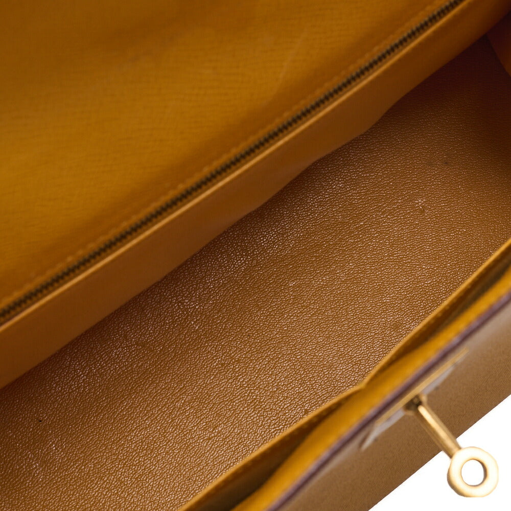 HERMES Kelly 32 Handbag, Kushbel Yellow, Gold-Tone Hardware, Pre-Owned - Vintage La Charme