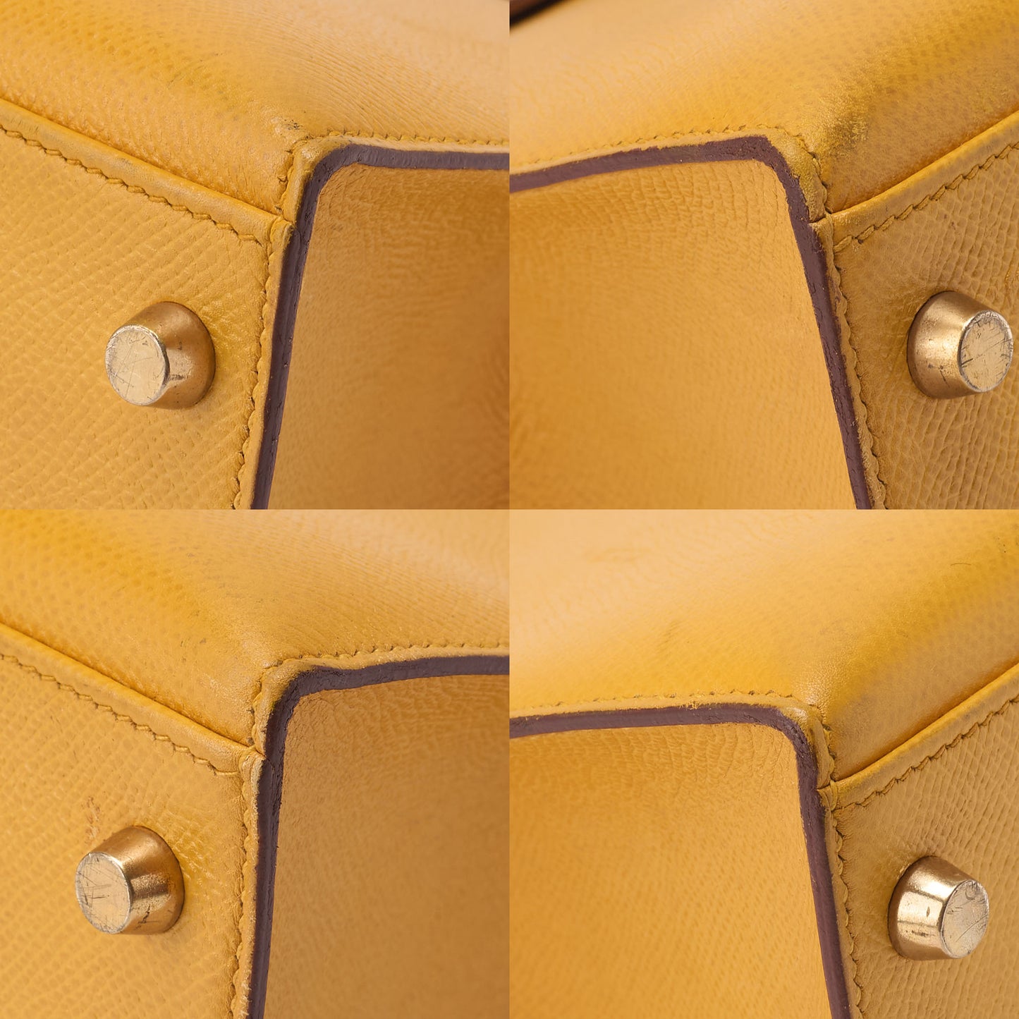 HERMES Kelly 32 Handbag, Kushbel Yellow, Gold-Tone Hardware, Pre-Owned - Vintage La Charme
