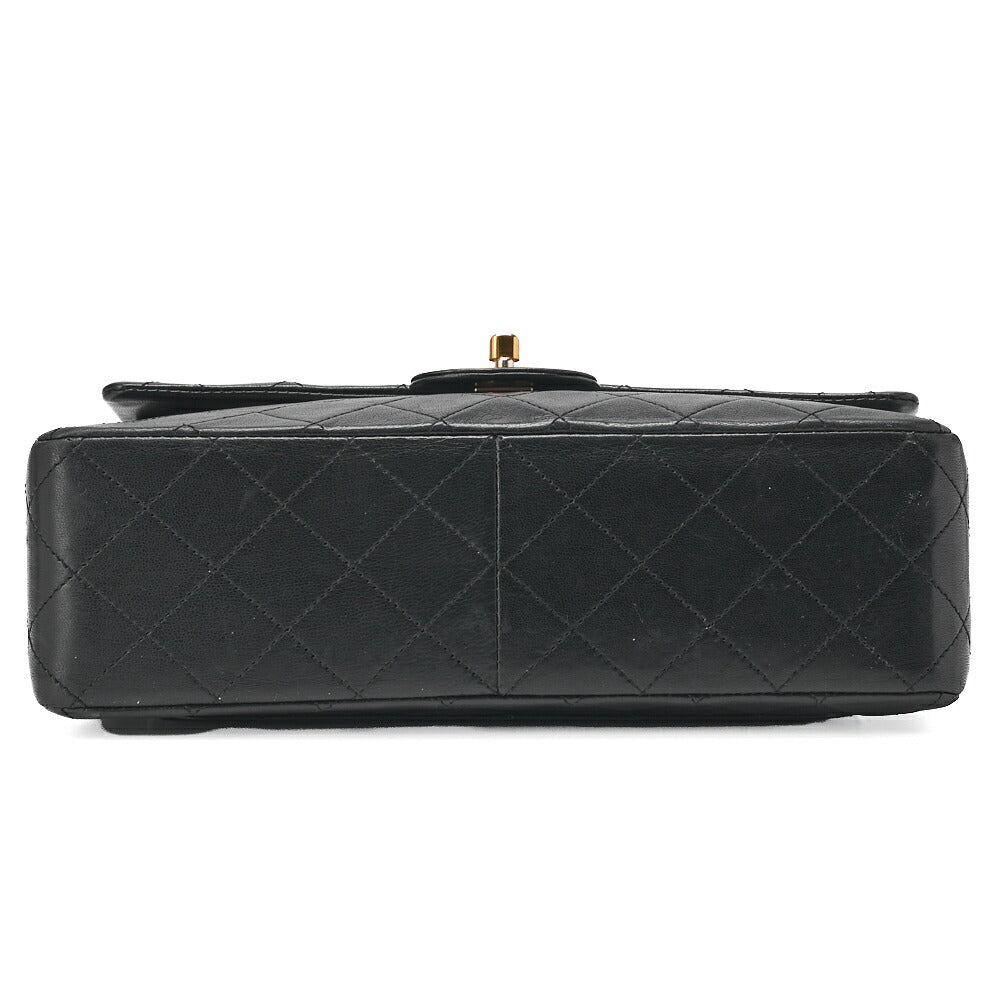 CHANEL Shoulder Bag Matelasse Double Flap Vertical Chain Lambskin Black Gold-Tone Hardware Pre-Owned - Vintage La Charme