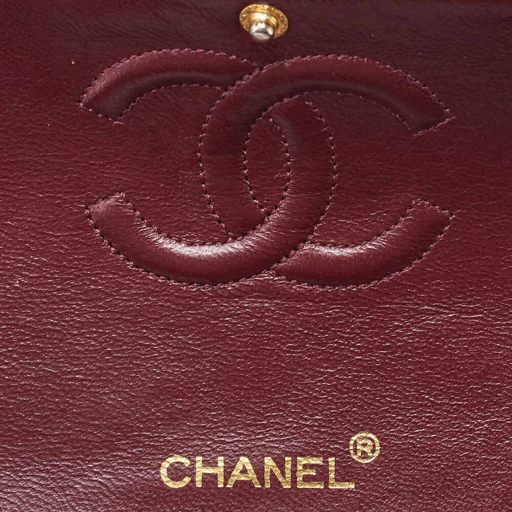 CHANEL Shoulder Bag Matelasse Double Flap Vertical Chain Lambskin Black Gold-Tone Hardware Pre-Owned - Vintage La Charme